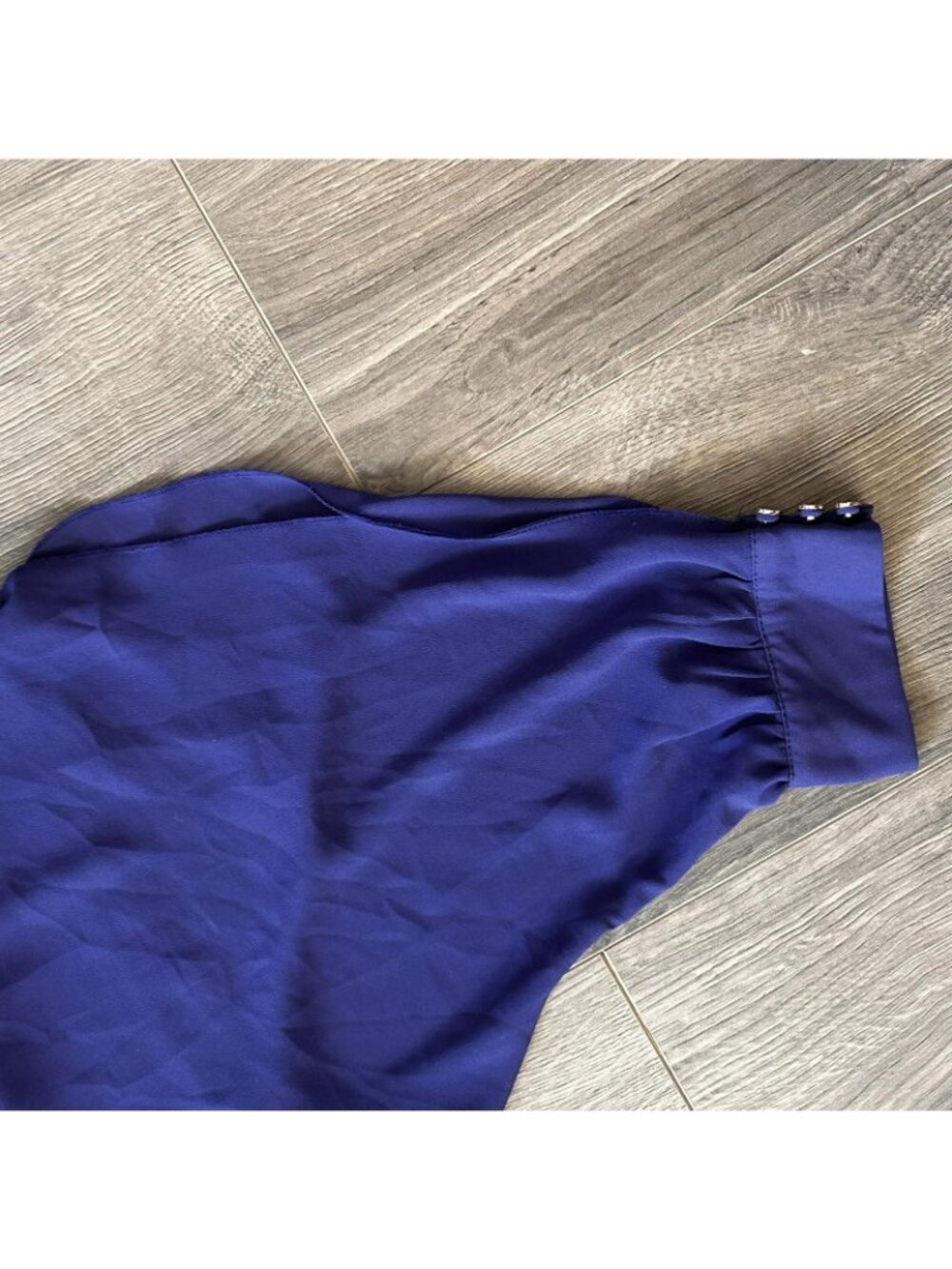 Diane Von Furstenberg Dress Womens S Blue Pleated Blouson Cold Shoulder Midi - Picture 4 of 11